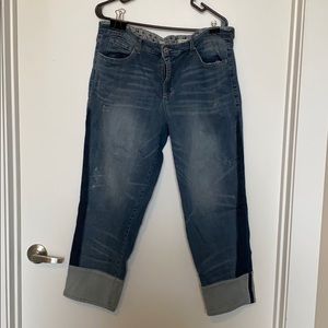 NWOT Vintage America Cropped Shadow Dye Denim
